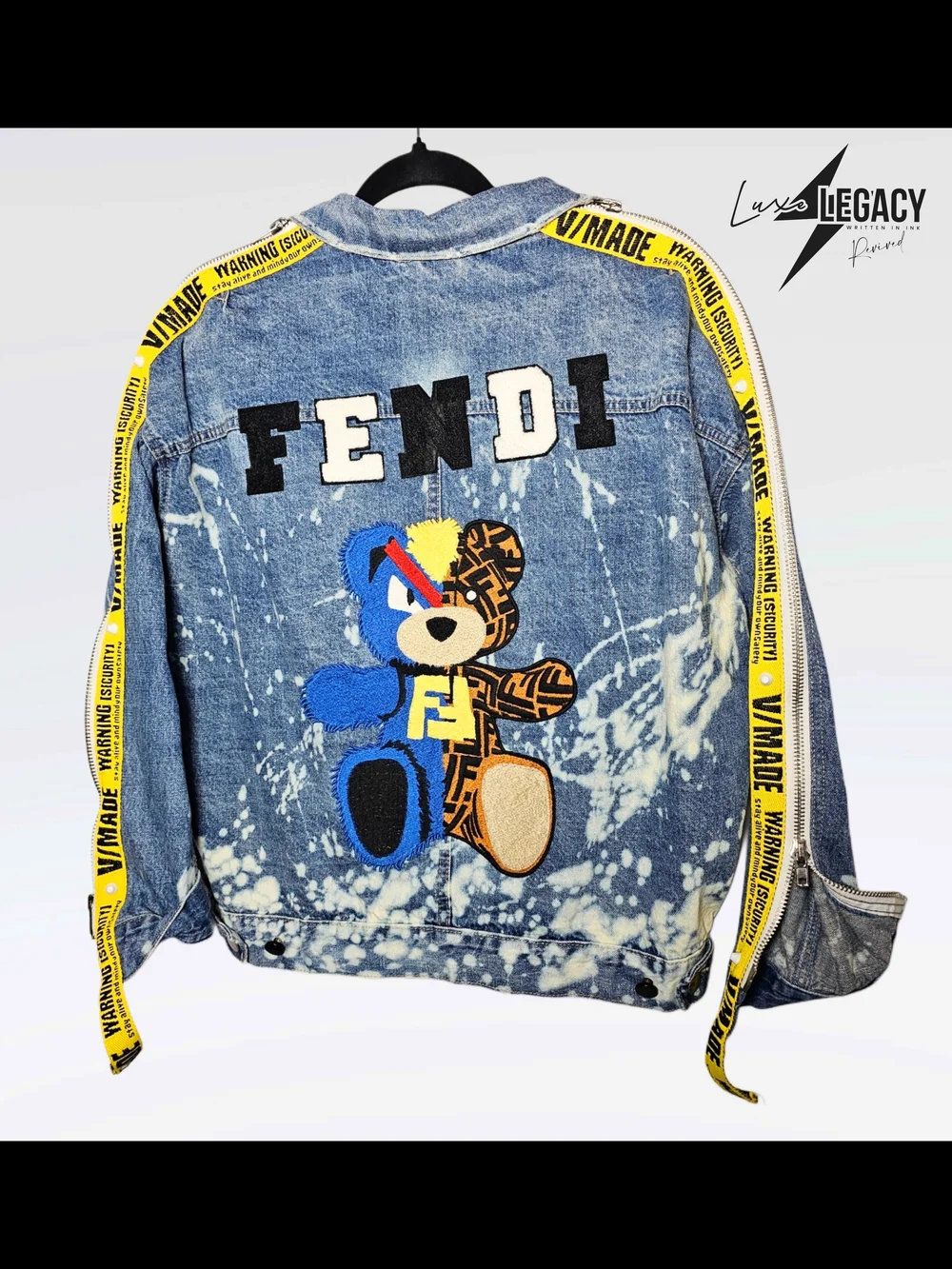 Custom Patchwork And Embellised Denim Jacket - Picture 3 of 4